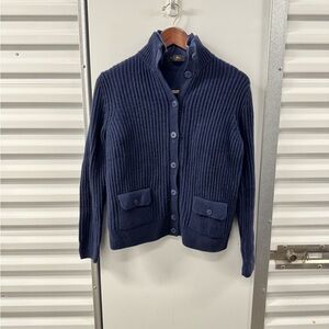 Loro Piana Baby Cashmere Navy Cardigan Vest Jacket Womens Size 40 Italy Button